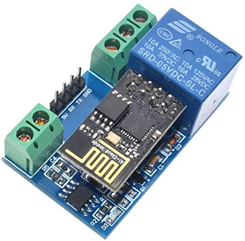 HiLetgo ESP8266 ESP-01 5V WiFi Relay Module with IoT App Control - Smart Home Automation Device for Remote Lighting, Security Systems & Appliance Control