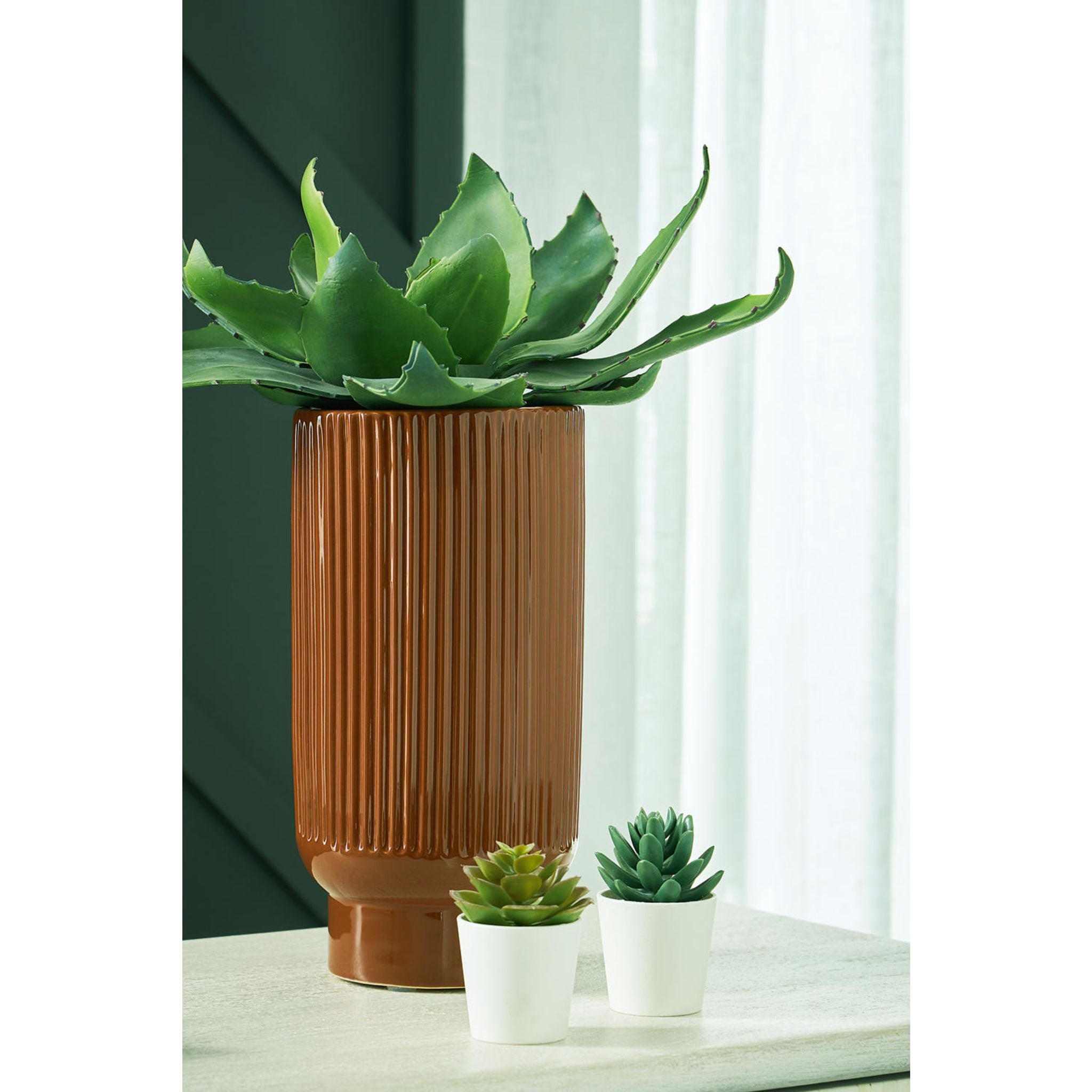 Avalyah Glass Vase Set of 2 - Modern Home Decor for Flowers, Centerpiece, Wedding & Living Room Decorations