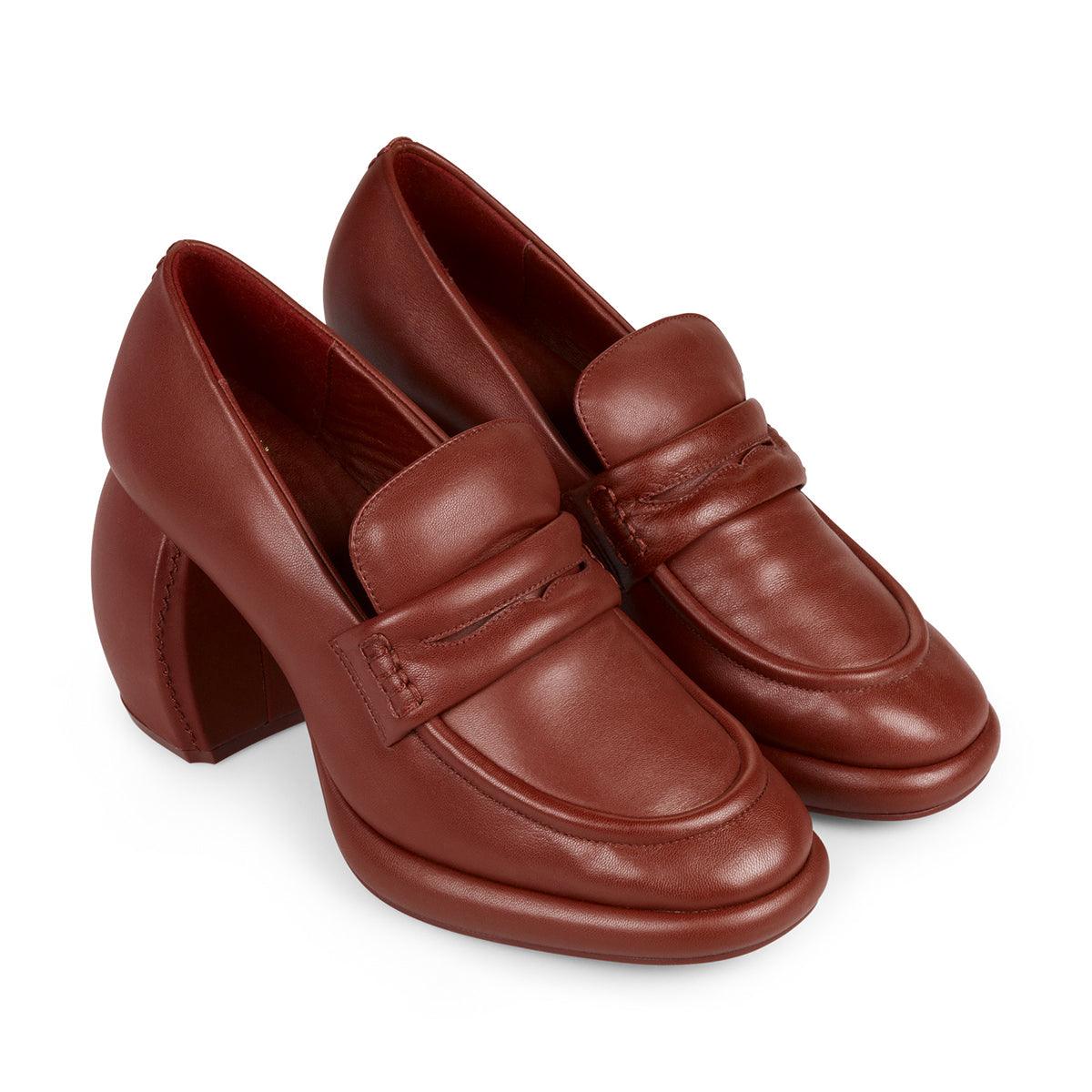 Martine Rose Women's Loafer Shoes in Oxblood Leather - Stylish & Comfortable Slip-On Loafers for Work, Office & Casual Outfits