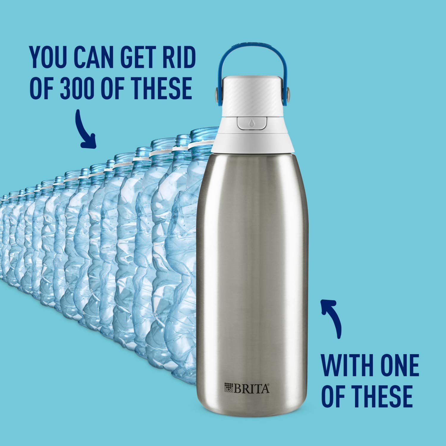 Brita 32oz Insulated Filtered Water Bottle with Straw & 6 Replacement Filters – Perfect for Hiking, Gym, and Everyday Hydration