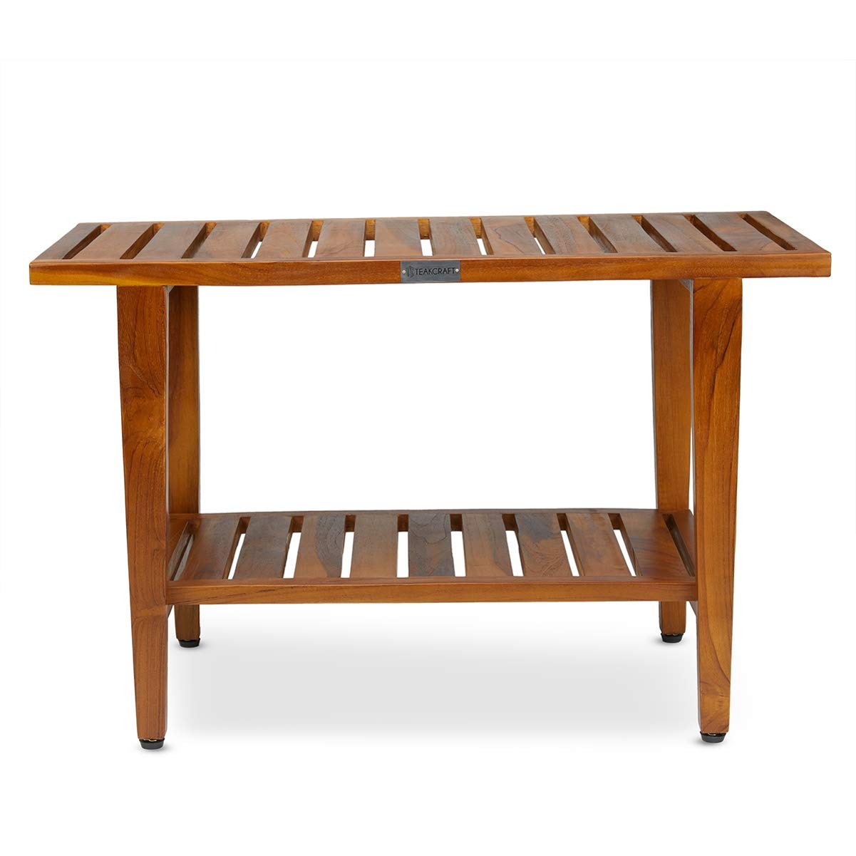 Teak Shower Bench with Shelf - 30 Inch Spa & Bath Stool, Solid Teak Wood, Fully Assembled - Perfect for Shower, Sauna, and Bathroom Relaxation