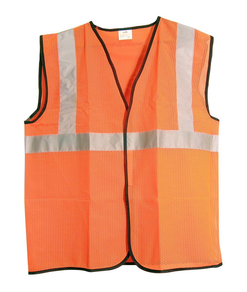 High Visibility Class 2 Orange Safety Vest with 2