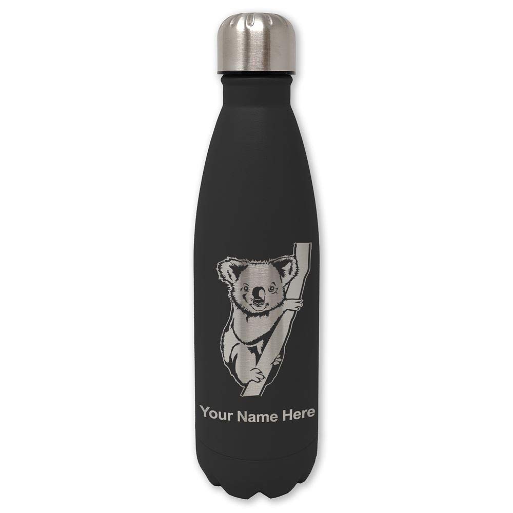 LaserGram 20oz Double Wall Vacuum Insulated Stainless Steel Water Bottle with Koala Bear Design - Personalized Engraving Included | Keeps Drinks Hot/Cold for 24 Hours | Perfect for Hiking, Gym & Office Use