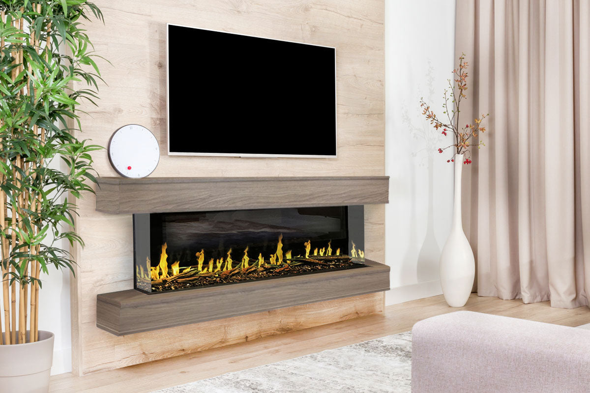 Modern Flames Orion Multi 88'' Heliovision Electric Fireplace Wall Mount - Realistic LED Flame Effect, Remote Control, Heater for Home & Office | Perfect for Living Room, Bedroom, or Coastal Style Decor
