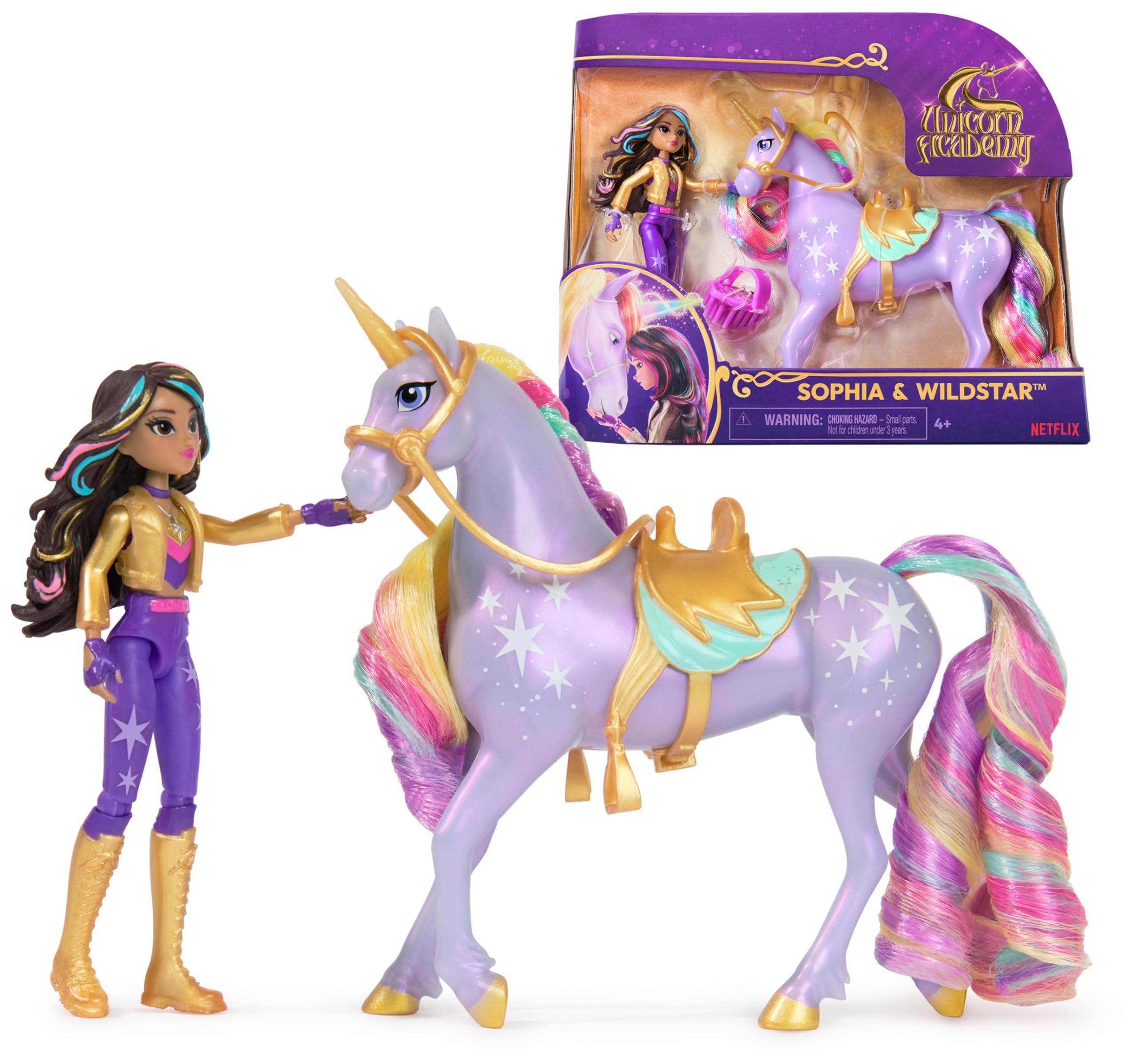 Unicorn Academy Doll Set with Sophia & Wildstar - 2 Accessories & Hair Styling Tool - Magical Unicorn Toys for Girls Age 4+ - Perfect for Imaginative Play & Birthday Gifts