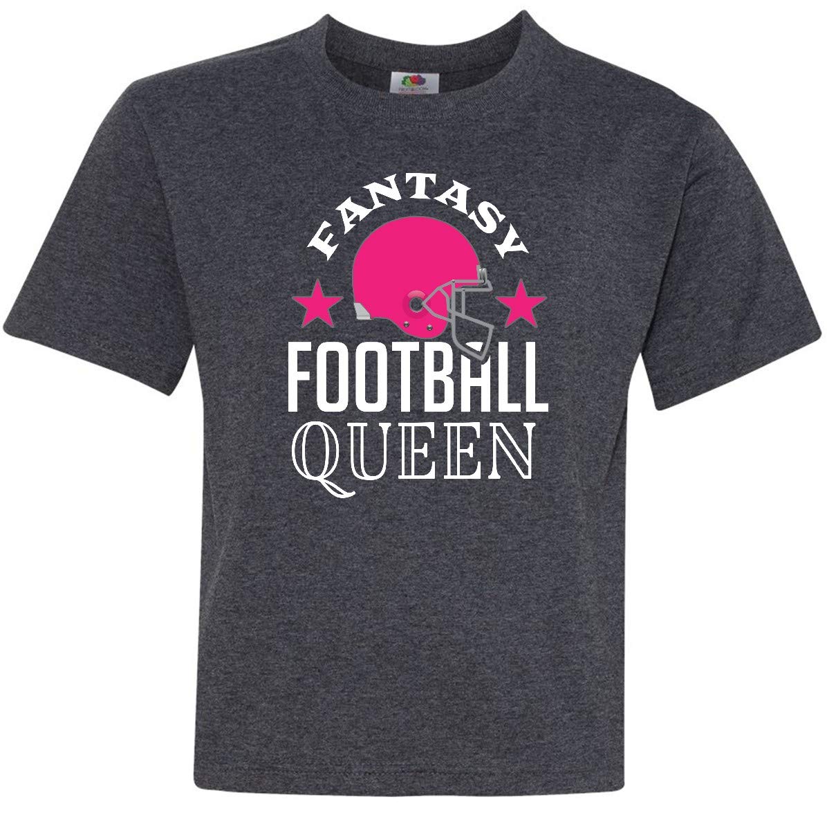 Inktastic Fantasy Football Queen Youth T-Shirt - Cute Girls Sports Tee for Football Games, Team Spirit & Fan Apparel - Perfect for Game Day, School Events & Sports Enthusiasts