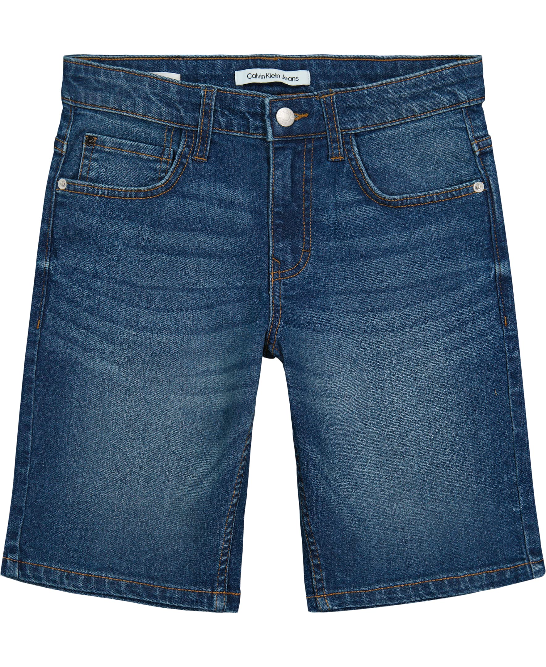 Calvin Klein Boys' Relaxed Fit Denim Shorts - 5-Pocket Style with Zipper Fly & Button Closure | Comfortable Casual Wear for Summer, Playdates & Outdoor Activities