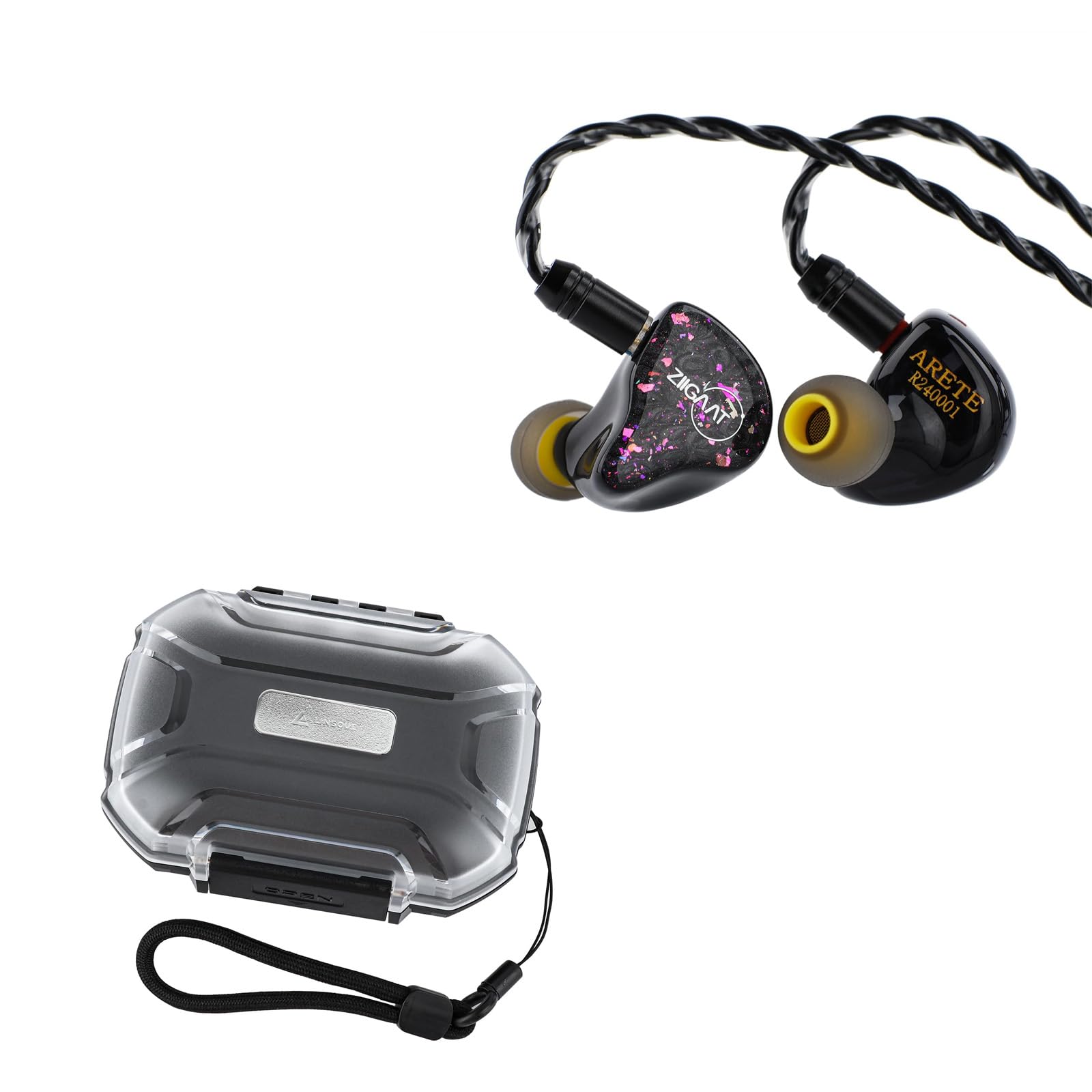 Linsoul ZiiGaat x Fresh Reviews Arete High-Fidelity In-Ear Monitors with LC02 Protective Carrying Case - Perfect for Audiophiles, Musicians, and Studio Recording