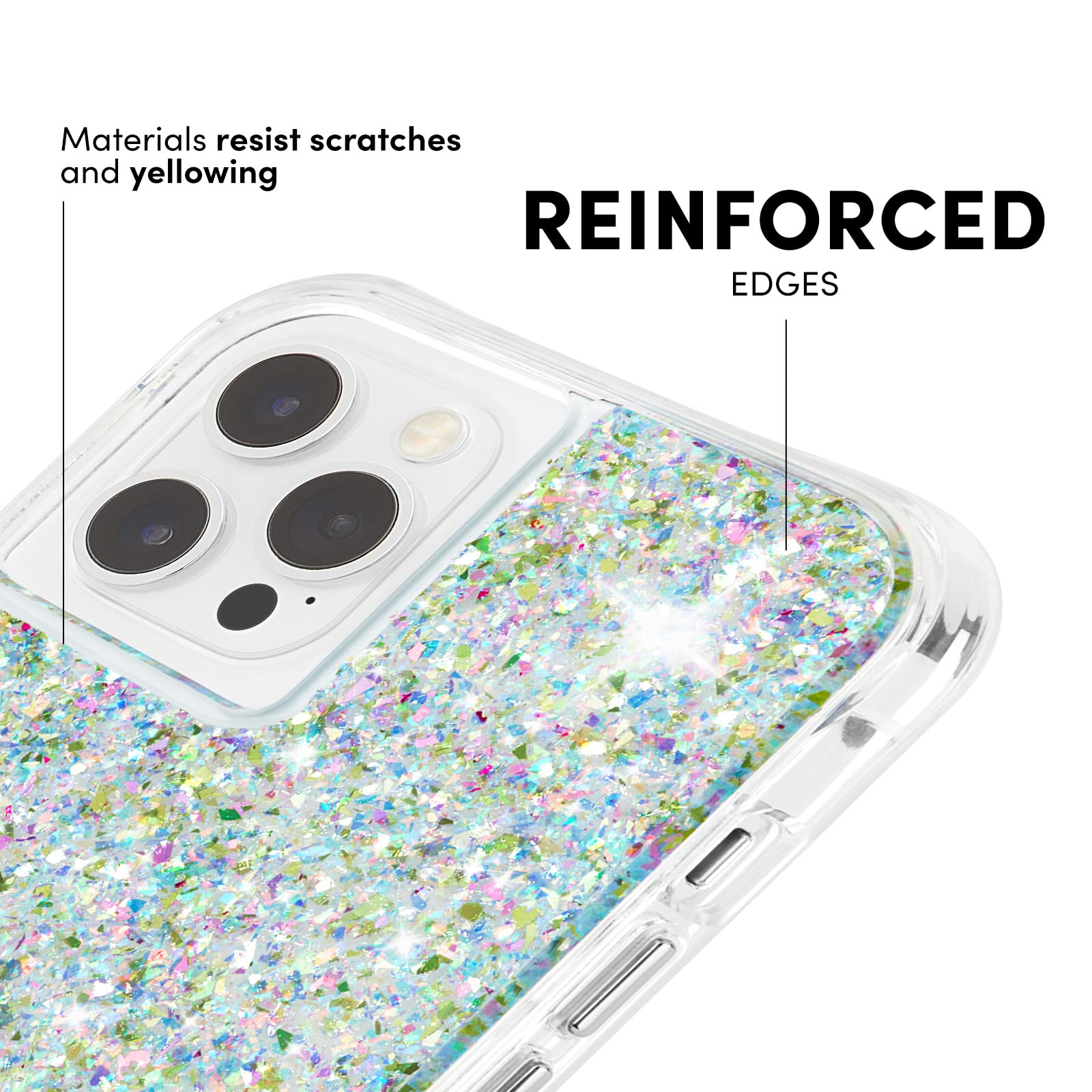 Case-Mate TWINKLE Protective Case for iPhone 12 Pro Max (6.7 Inch) - 10ft Drop Protection, Sparkly Confetti Design - Perfect for Parties, Travel & Everyday Use