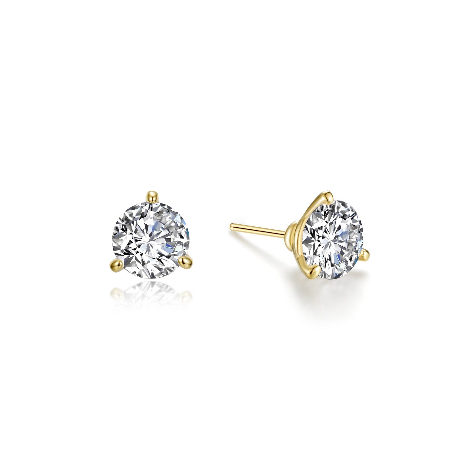 1 CTW 3 Prong Stud Earrings - Diamond Simulant Stud Earrings for Women, 925 Sterling Silver Cubic Zirconia Earrings | Perfect for Everyday Wear, Work & Special Occasions