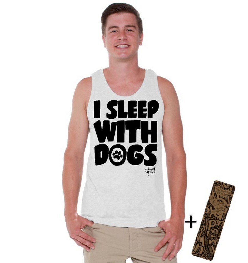 Funny Men's I Sleep with Dogs Sleeveless Shirt - Black Pet Lover Graphic Tank Top for Dog Owners | Perfect Gift for Dog Dads & Casual Summer Wear