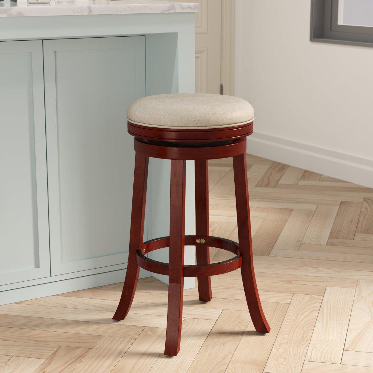 Creede Bonded Leather Backless Swivel Stool - 24