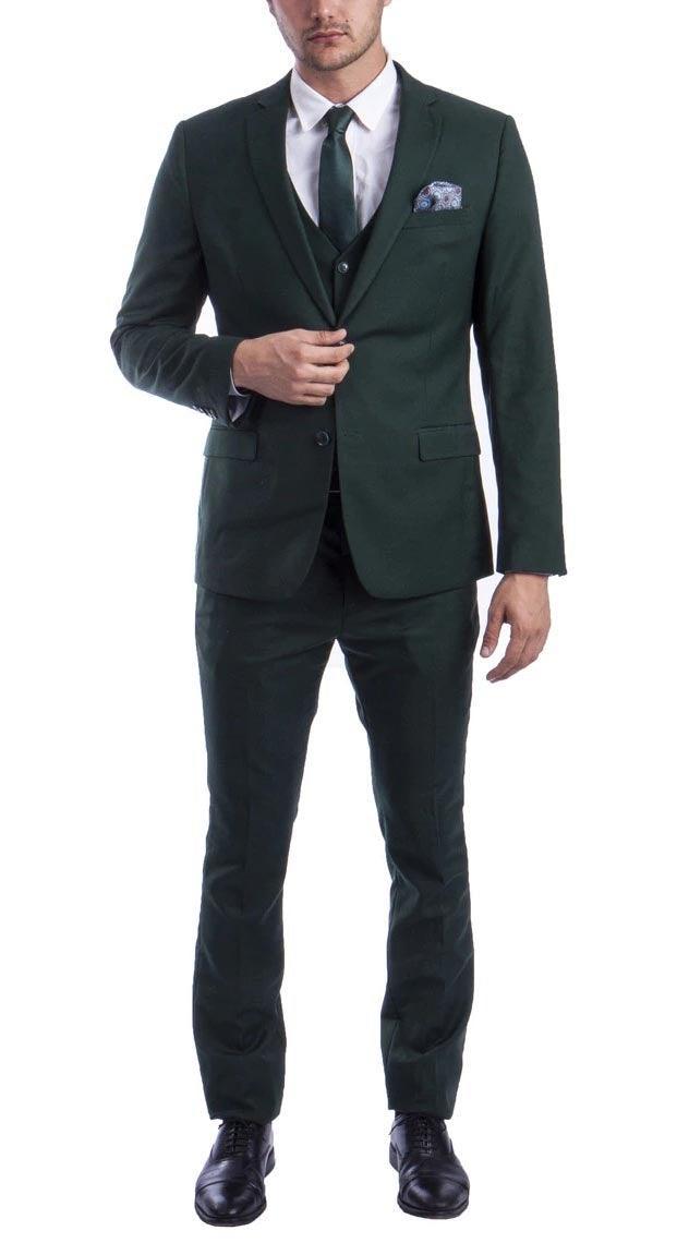 Premium Green 3-Piece Ultra Slim Fit Suit for Men - Formal Business Attire & Wedding Occasions