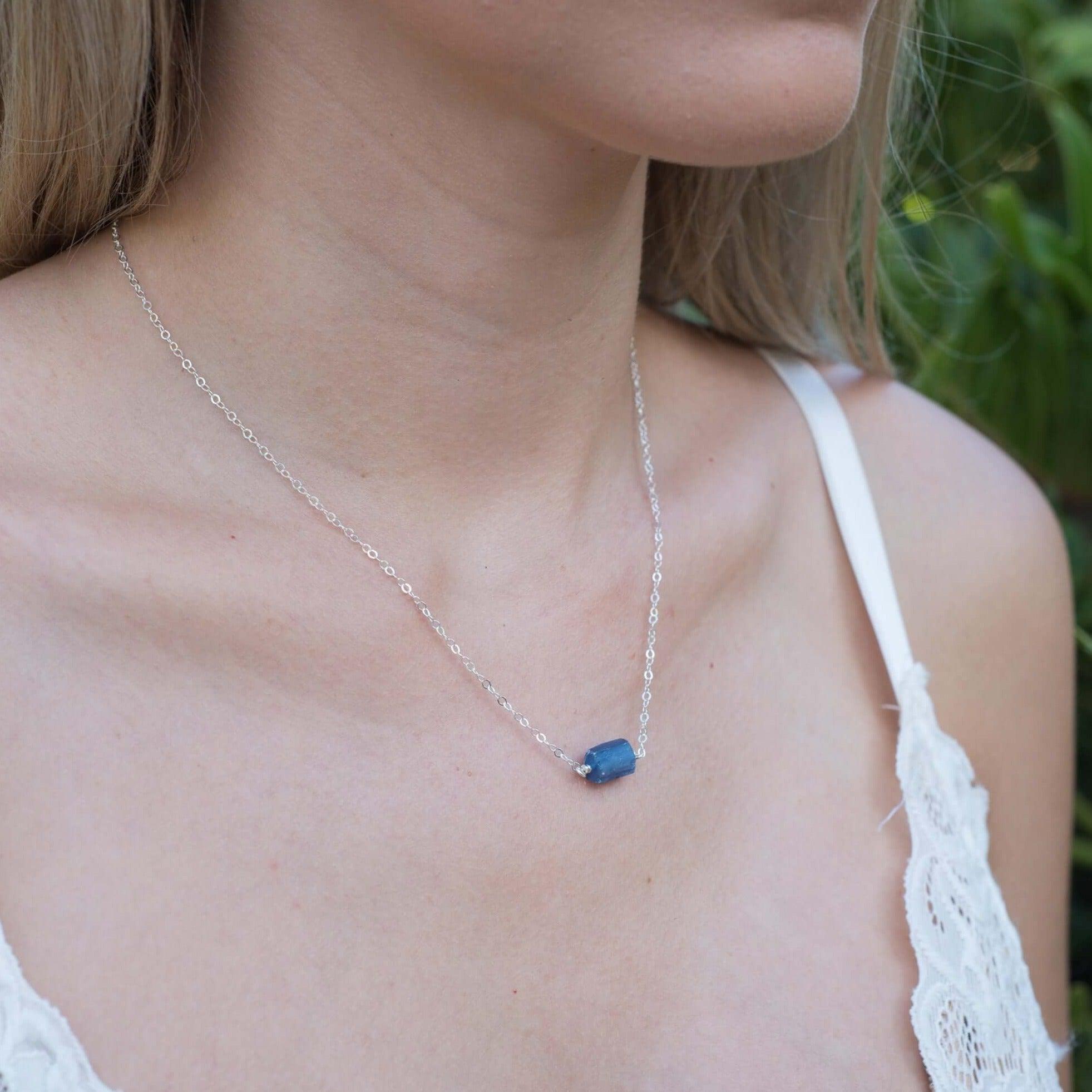Natural Raw Kyanite Crystal Necklace - Healing Stone Jewelry for Women - Perfect for Meditation, Energy Work & Spiritual Healing