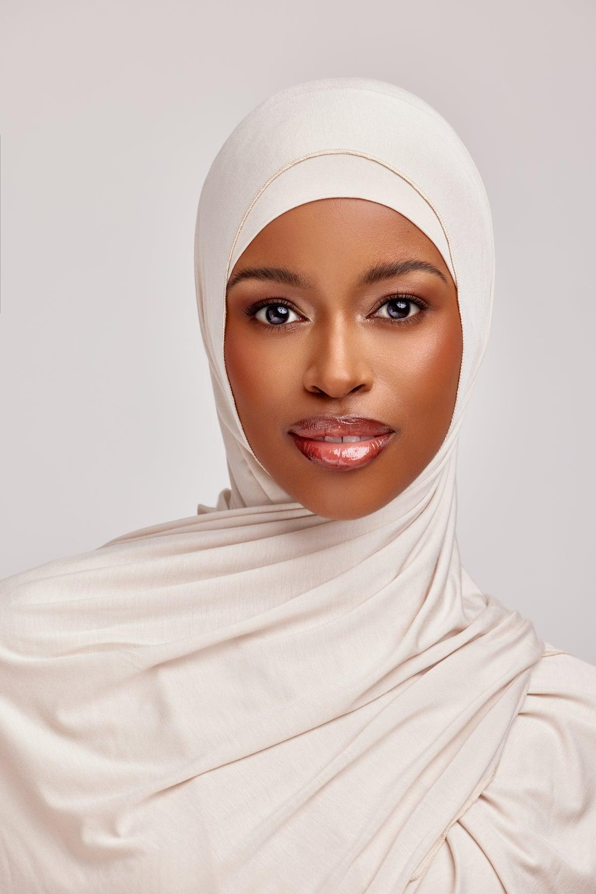 OEKO-TEX Certified Bamboo Jersey Hijab Set - Soft & Breathable Scarf for Women - Warm Dune Color - Perfect for Daily Wear, Prayer & Modest Fashion