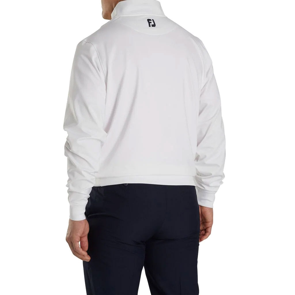 FootJoy Men's White Half Zip Golf Pullover - Lightweight & Breathable for Comfort on the Course | Perfect for Cool Weather & Morning Rounds
