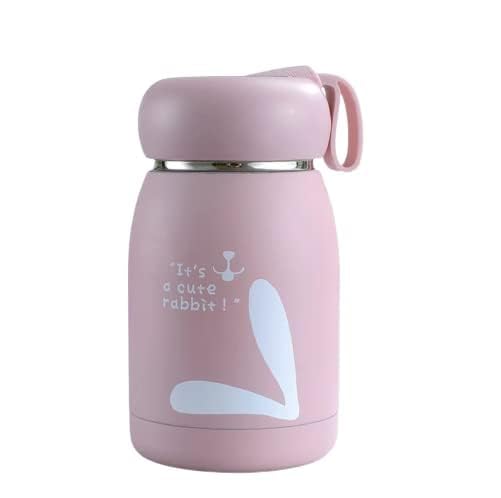 Piercell® Cute Rabbit Print Glass Water Bottle - 330ml BPA-Free Travel Friendly Bottle for Kids, Boys & Girls - Stylish Leak-Proof Design for School, Gym, Hiking & Outdoor Activities (Multicolor, Pack of 1)