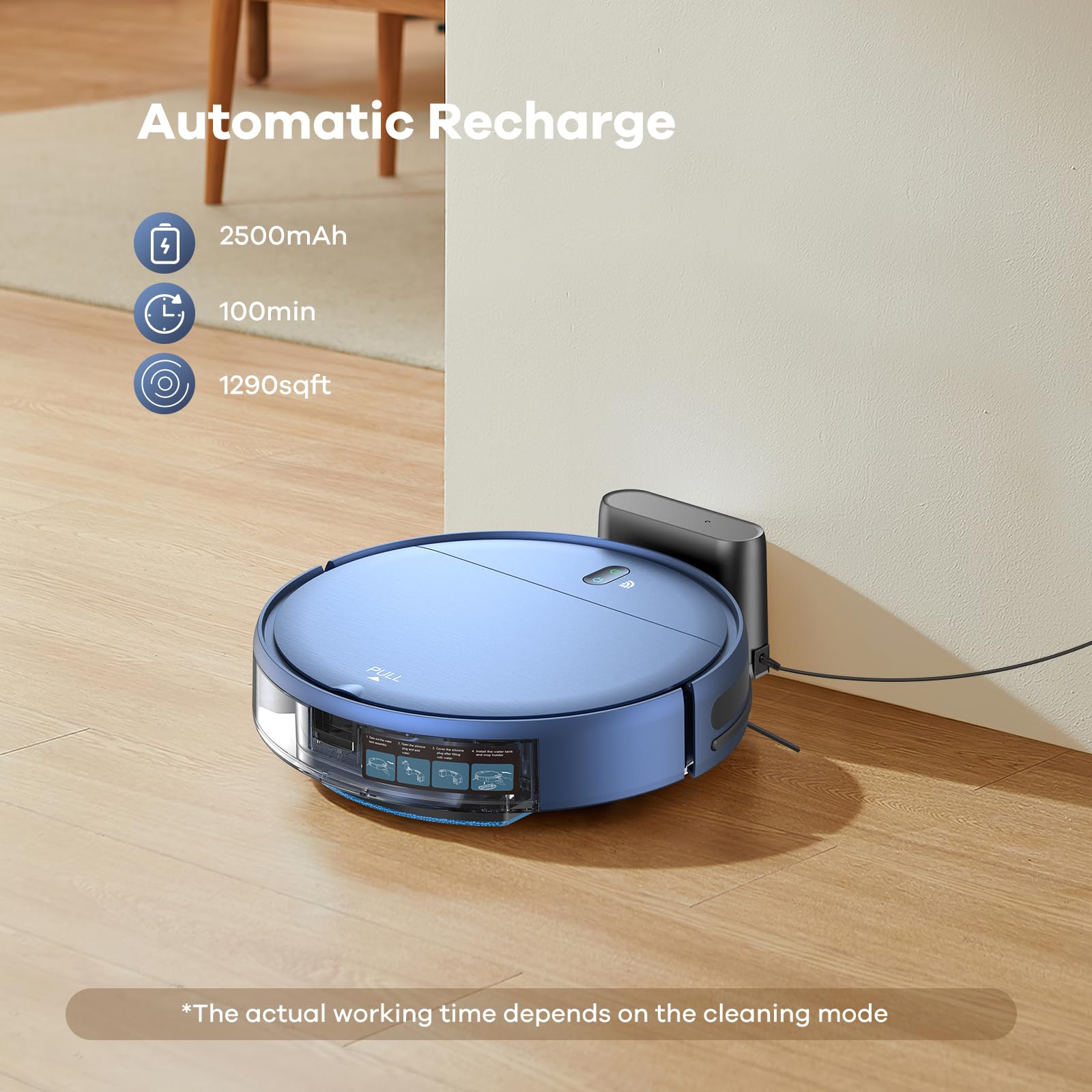 ZCWA WiFi Robot Vacuum & Mop - 4 Cleaning Modes for Pet Hair, Carpets & Corners - Home Cleaning Solution