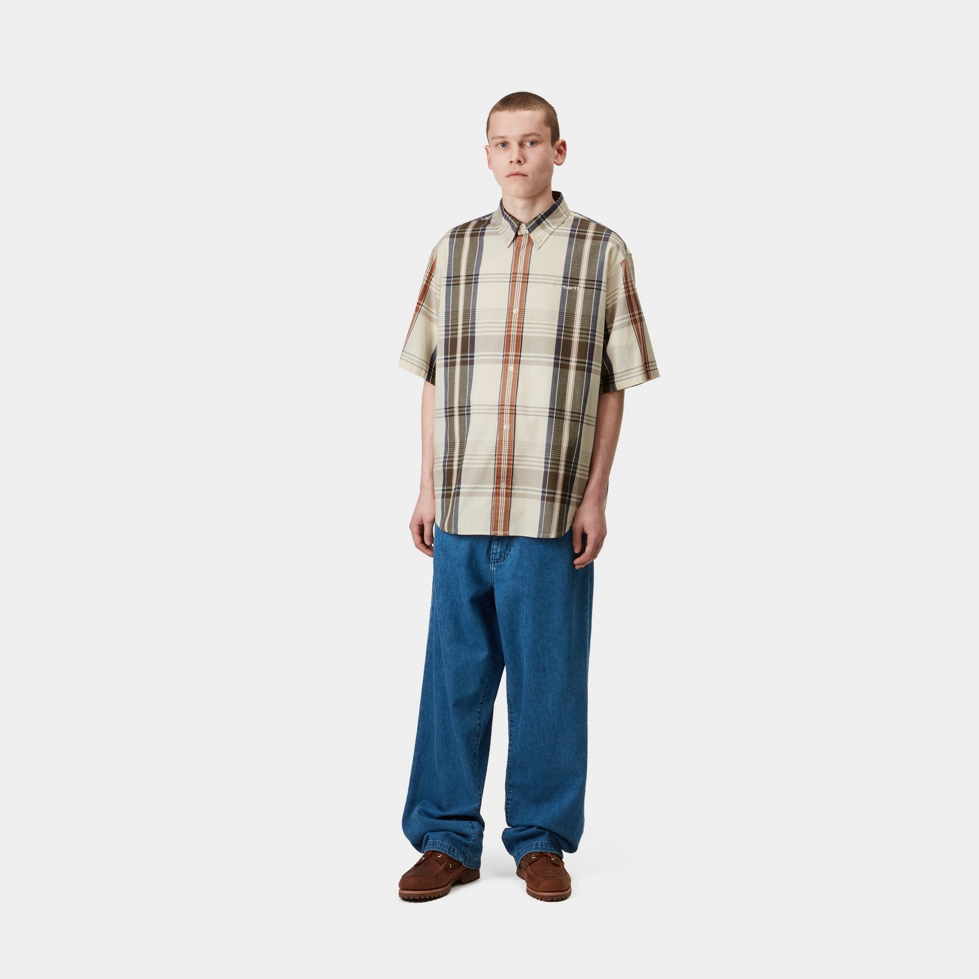 Roslin Check Shirt for Men - 100% Cotton Plaid Flannel Shirt | Natural Wax Color | Casual & Outdoor Wear for Fall & Winter