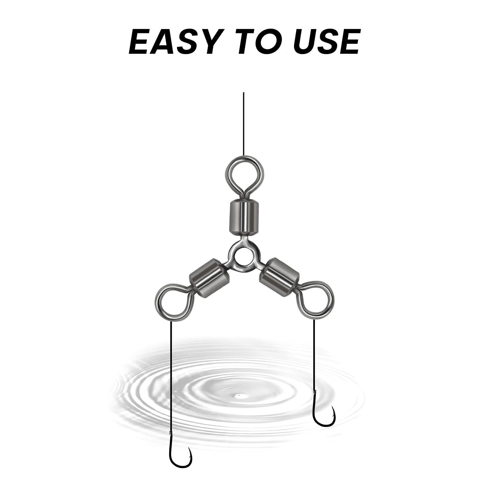 **30-Pack Glow in the Dark 3-Way Fishing Swivels – T-Shaped Brass Barrel Fishing Line Connectors with Luminous Beads – Saltwater & Freshwater Fishing Tackle for Night Fishing & Deep Sea Angling**