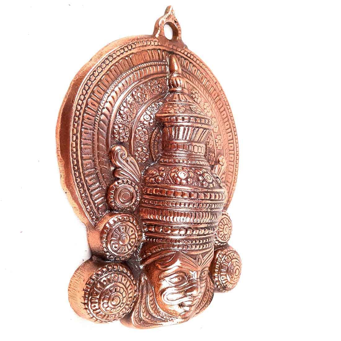 Apka Mart Kathakali Face Bronze Wall Hanging - 10 Inch Indian Home Decor for Living Room, Bedroom & Office | Unique Gift for Housewarming, Wedding & Festival Decorations