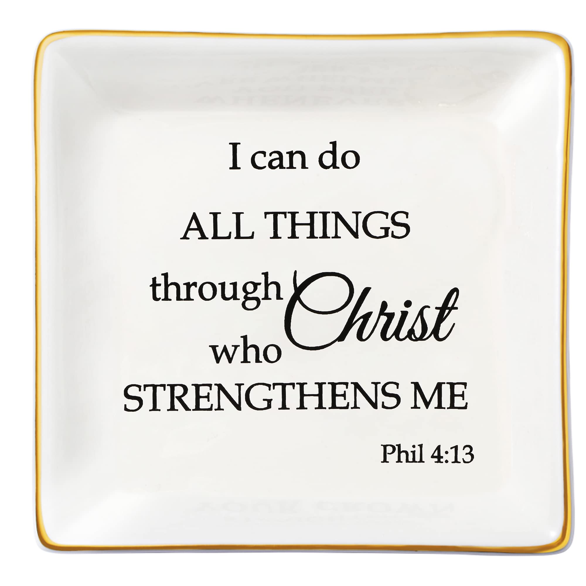 JoycuFF Inspirational Christian Jewelry Gift Set - Religious Trinket Dish Tray for Women & Teens - Perfect for Birthdays, Thanksgiving & Christmas - Bible Verse Home Decor & Faith-Based Gift Idea