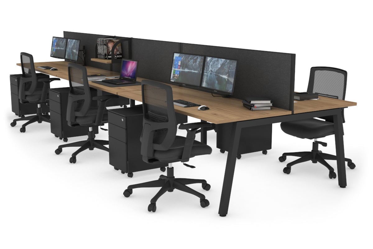 Quadro 6-Person Office Workstation Desk - 1600L x 700W Dimensions - Perfect for Team Collaboration, Conference Rooms & Open Office Spaces