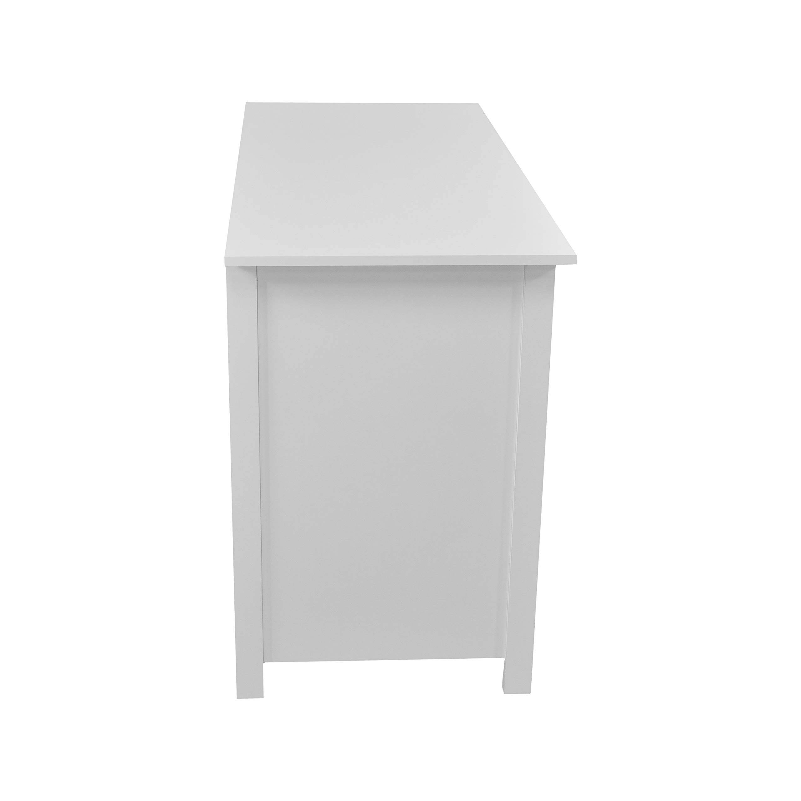Techni Mobili White Office Desk with 3 Drawers & Open Shelf - Compact Laminated Wood Computer Desk for Small Spaces, Home Office, Bedroom & Study | Perfect for Remote Work, Online Classes & Crafting