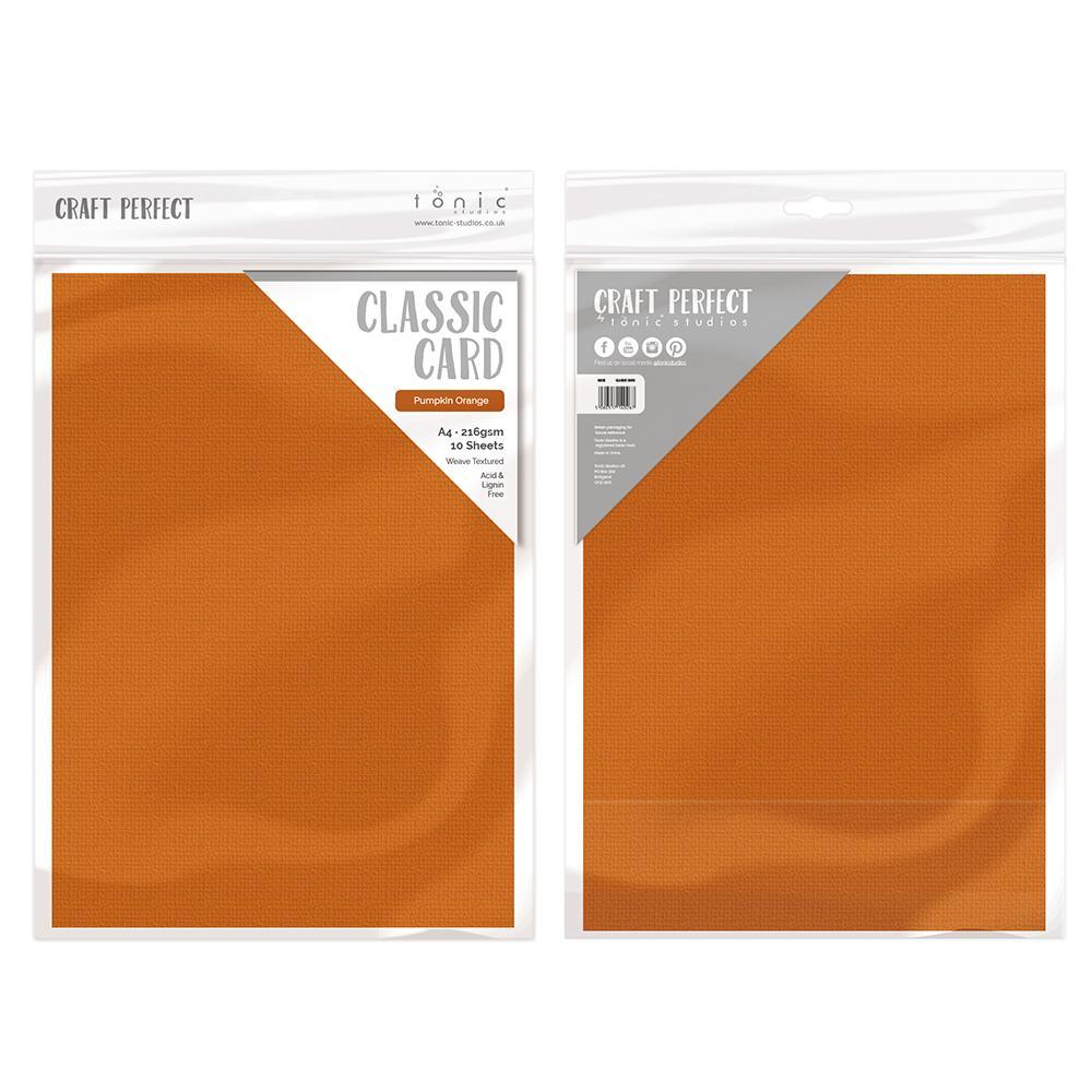 Premium Classic Cardstock - Pumpkin Orange, A4 Size, 216gsm, 10 Sheets (9072E) - Perfect for Scrapbooking, Card Making & DIY Crafts