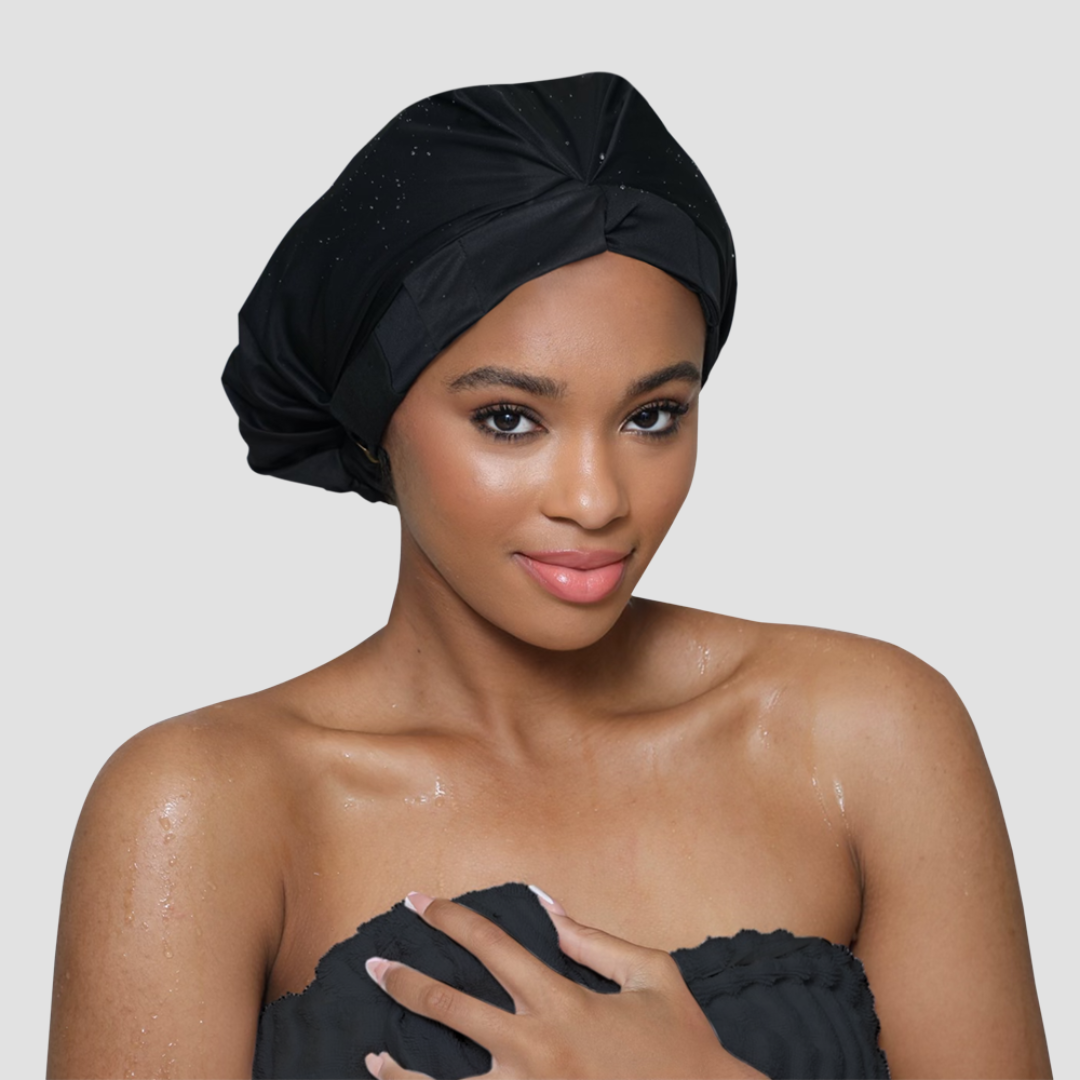 Waterproof Adjustable Shower Cap with Satin Lining - Hairbrella for Wet Hair Protection | Perfect for Bathing, Swimming & Salon Visits