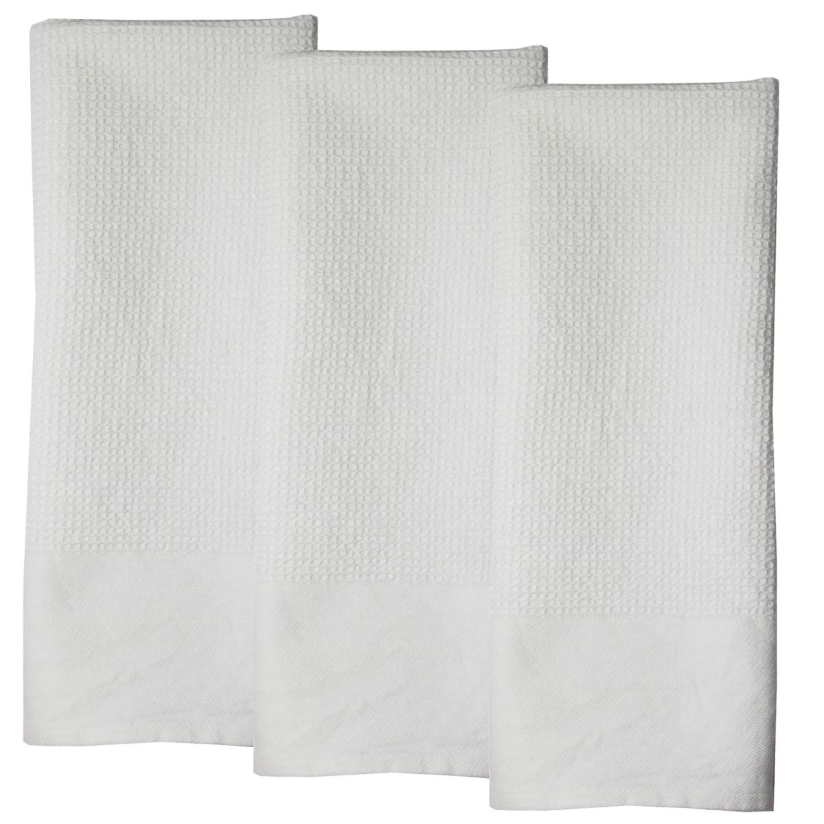 Dunroven House ORK332-CRE Prewashed Waffle Weave Bath Towels, Set of 3 - Soft & Absorbent Cream Color Towels for Bathroom, Spa & Gym Use