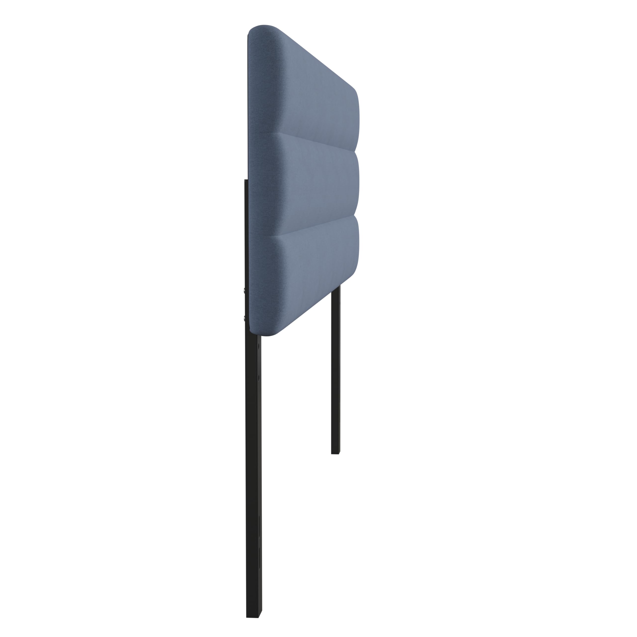 Merrick Lane Coppola Button Tufted Blue Fabric Upholstered Headboard - King Size Bed Headboard with Metal Adjustable Legs for Standard Bed Frames | Perfect for Master Bedroom Decor & Guest Room Upgrade