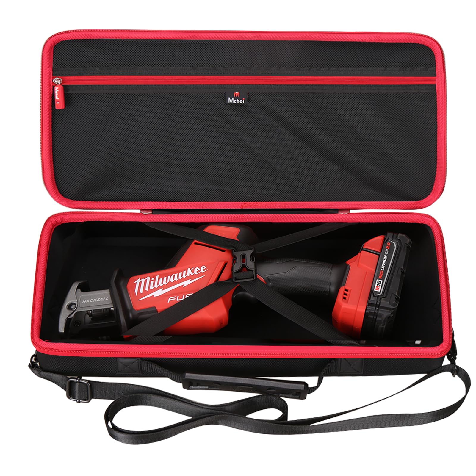 Milwaukee M18 FUEL Hackzall 2719-20 Waterproof Shockproof Hard Case - Durable Protective Storage for Cordless Reciprocating Saw - Ideal for Construction Sites, DIY Projects & Tool Organization