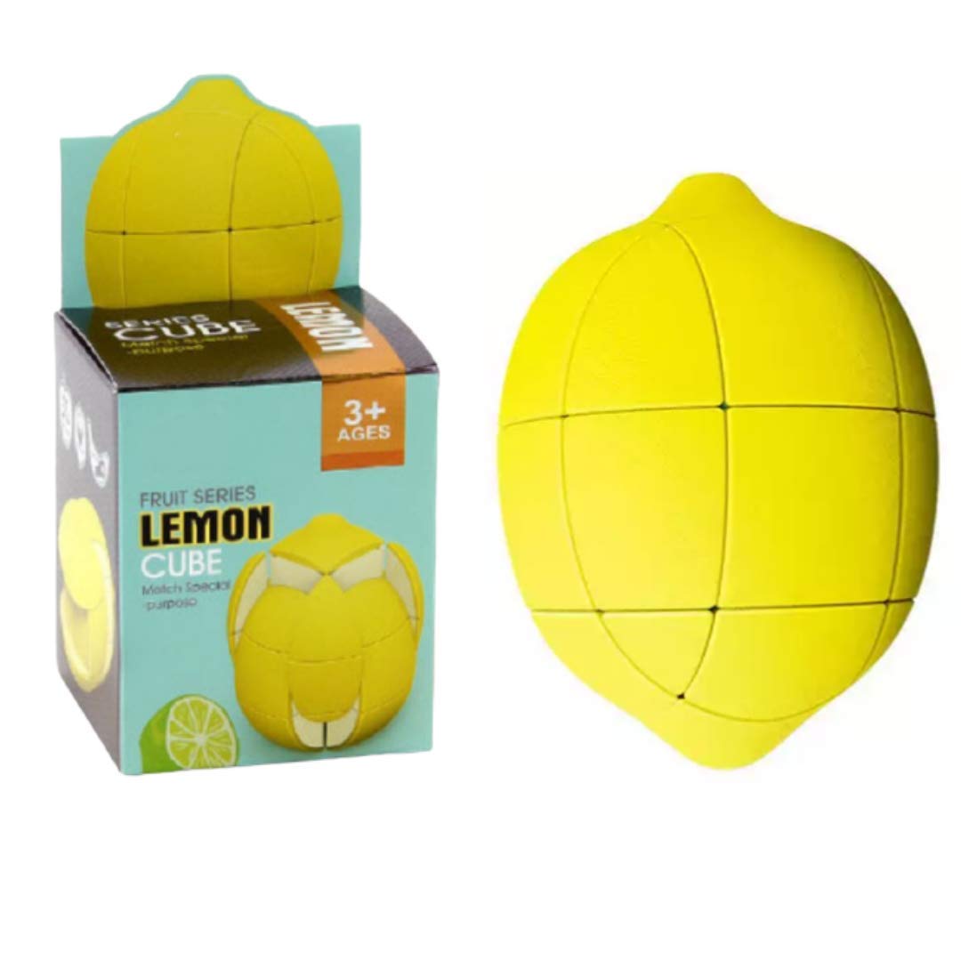 Adichai 3x3 Speed Cube - Fruit Shaped Lemon Design, Smooth Turning Puzzle Game for Kids & Adults - Perfect for Stress Relief, Brain Training & Party Games