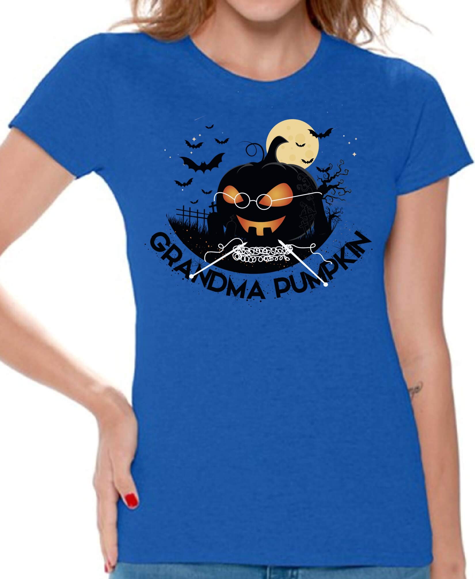 Halloween T-Shirt for Women - Funny Grandma Pumpkin Design | Cute & Comfortable Costume Tee for Halloween Parties & Family Gatherings