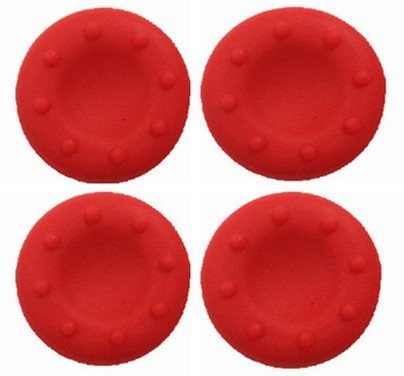 Analog Silicone Thumb Grip Joystick Caps for PS4, PS3, Xbox 360, Xbox One Game Controllers (4-Pack, Red) - Enhance Gaming Comfort & Precision for Long Play Sessions