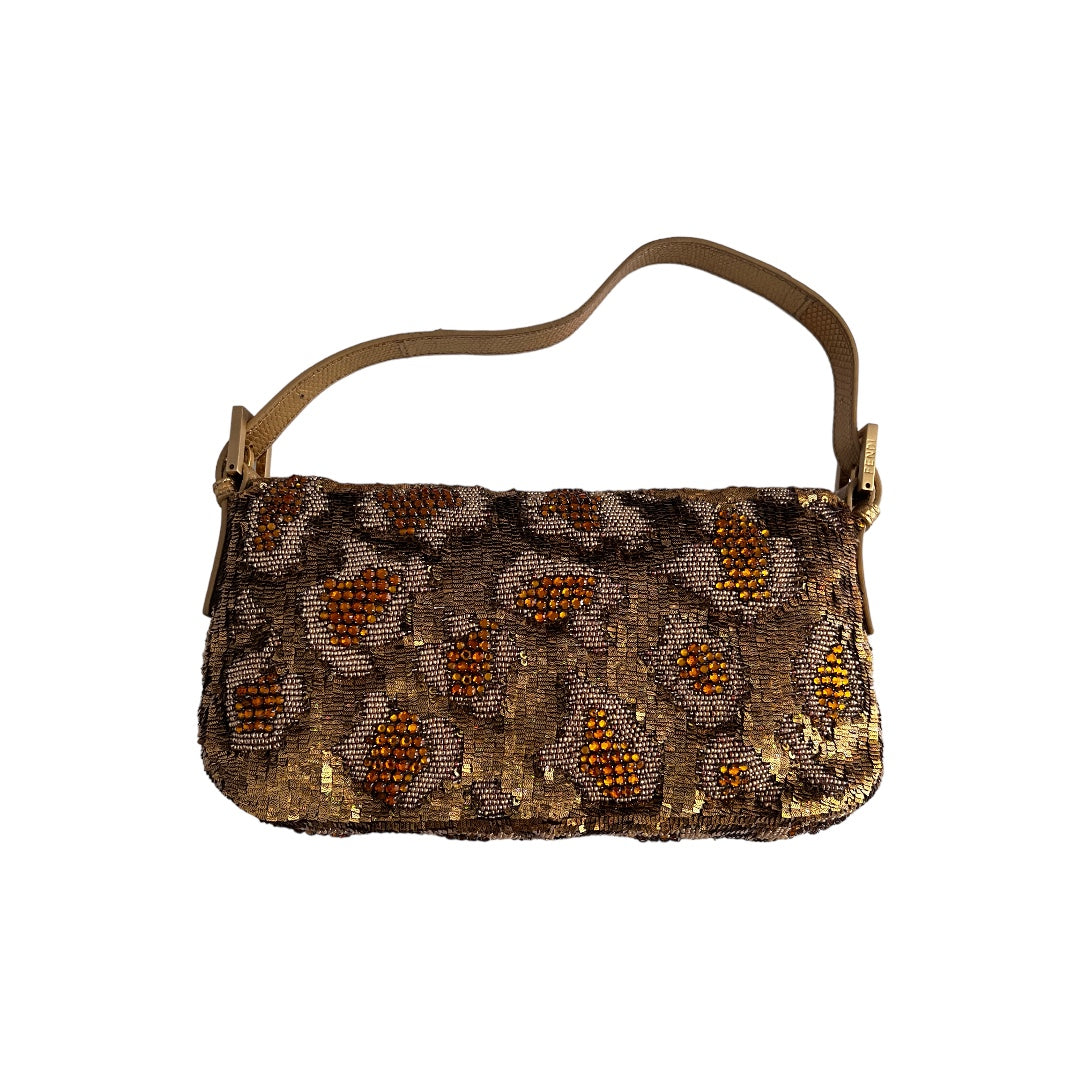 Fendi Gold Grape Sequin Baguette Bag - Luxury Designer Handbag for Women | Perfect for Parties, Weddings & Evening Events