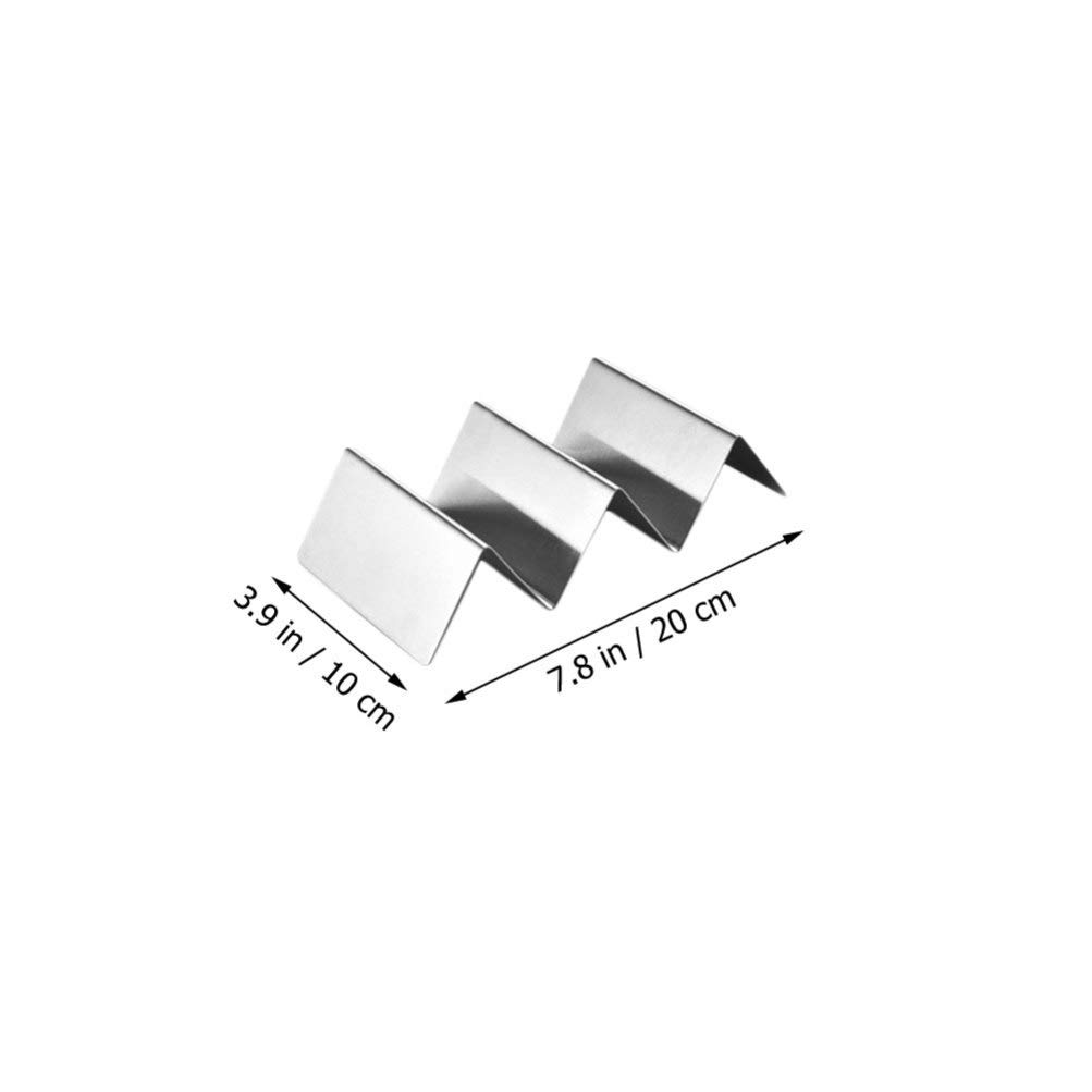Happyyami Set of 2 Stainless Steel U-Shaped Taco Holders - Durable Taco Rack for Kitchen & Dining - Perfect for Taco Night, Parties & Mexican Food Lovers