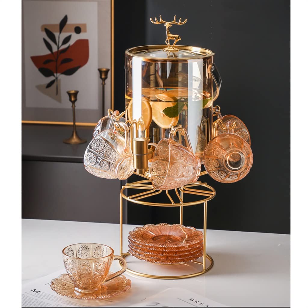 Premium Glass Cold Brew Kettle with Faucet - 6 Cup Iced Tea & Fruit Infusion Water Dispenser - Perfect for Home, Office, Parties & Outdoor Gatherings (Color: A)