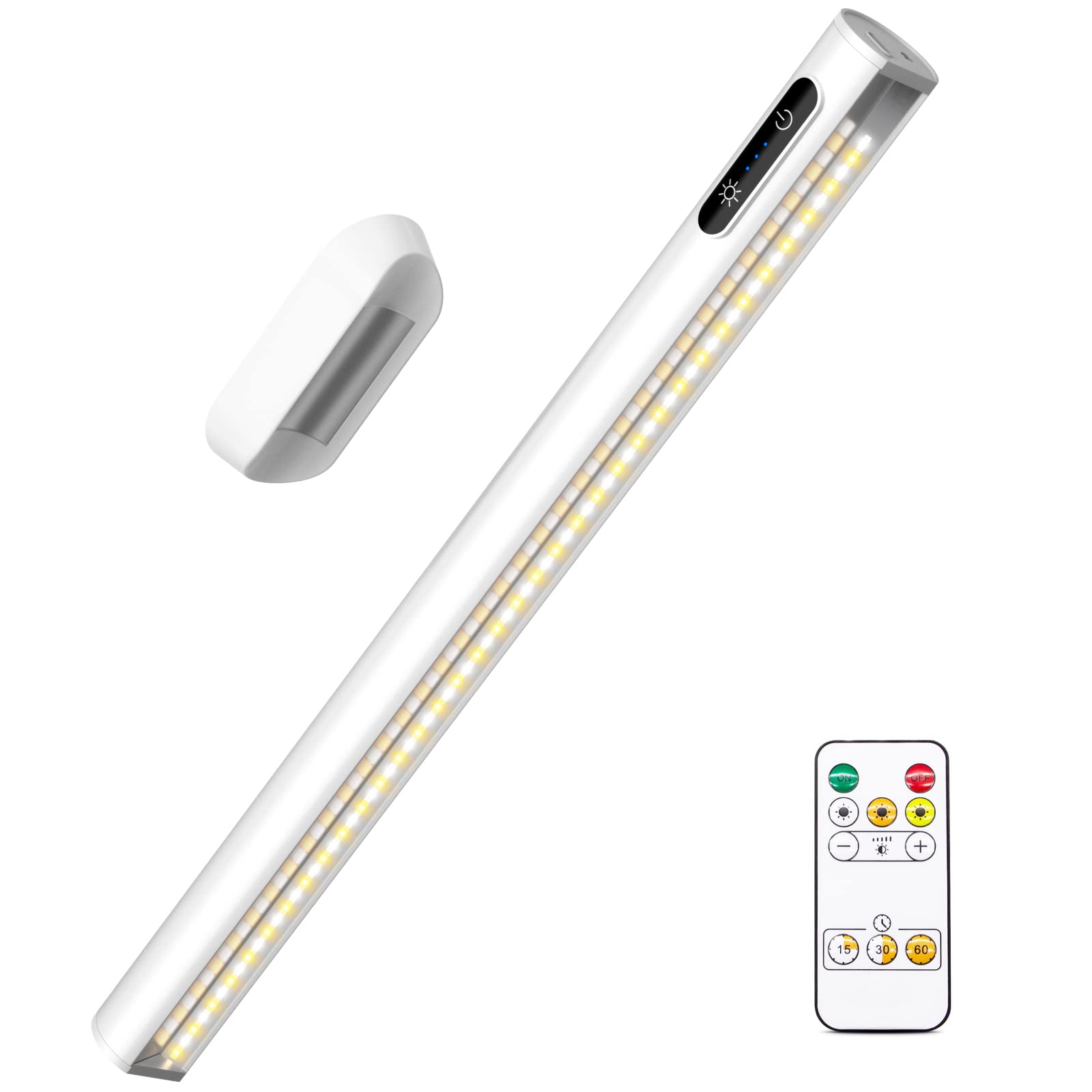 AOTOTEN Wireless Under Cabinet Lighting - 70LED Magnetic Closet Light with 4000mAh Rechargeable Battery, USB-C Powered, Touch Control & Adjustable Color Temperature - Perfect for Kitchen, Cabinet, Desk, Wardrobe and Closet Lighting