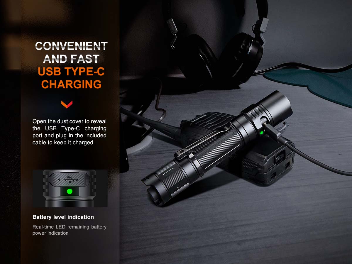 Fenix PD35R Rechargeable Tactical Flashlight with Custom Engraving - High Lumens LED Light for Camping, Hiking, Emergency & Outdoor Adventures