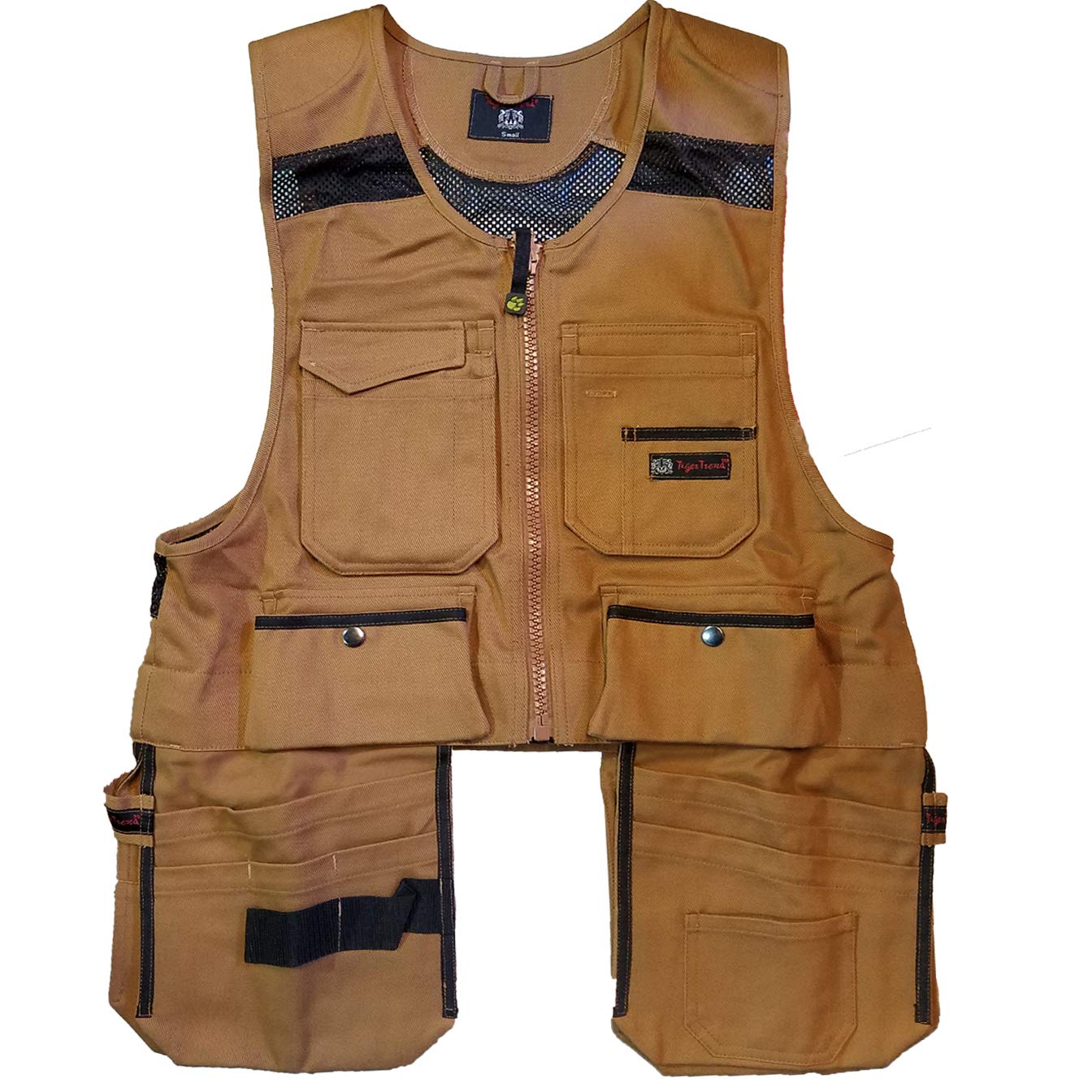 Men's Work Vest with Multiple Pockets - Heavy Duty Utility Tool Vest for Construction, Fishing & Outdoor Activities - Durable Carpenter Vest with Storage for Tools & Accessories