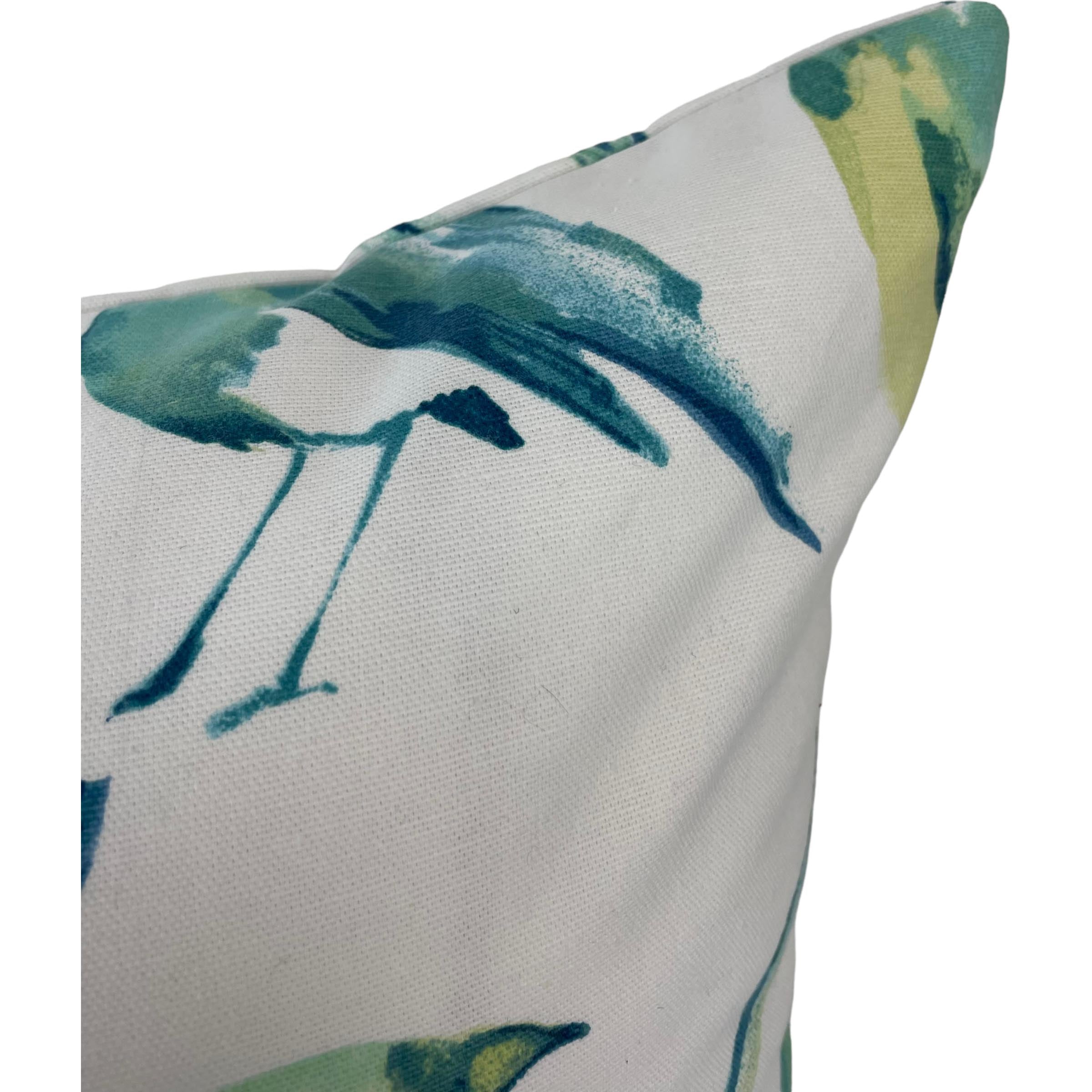 Basketweave Birds Turquoise Euro Pillow Cover 25x25 - Bohemian Home Decor for Living Room, Bedroom, or Nursery