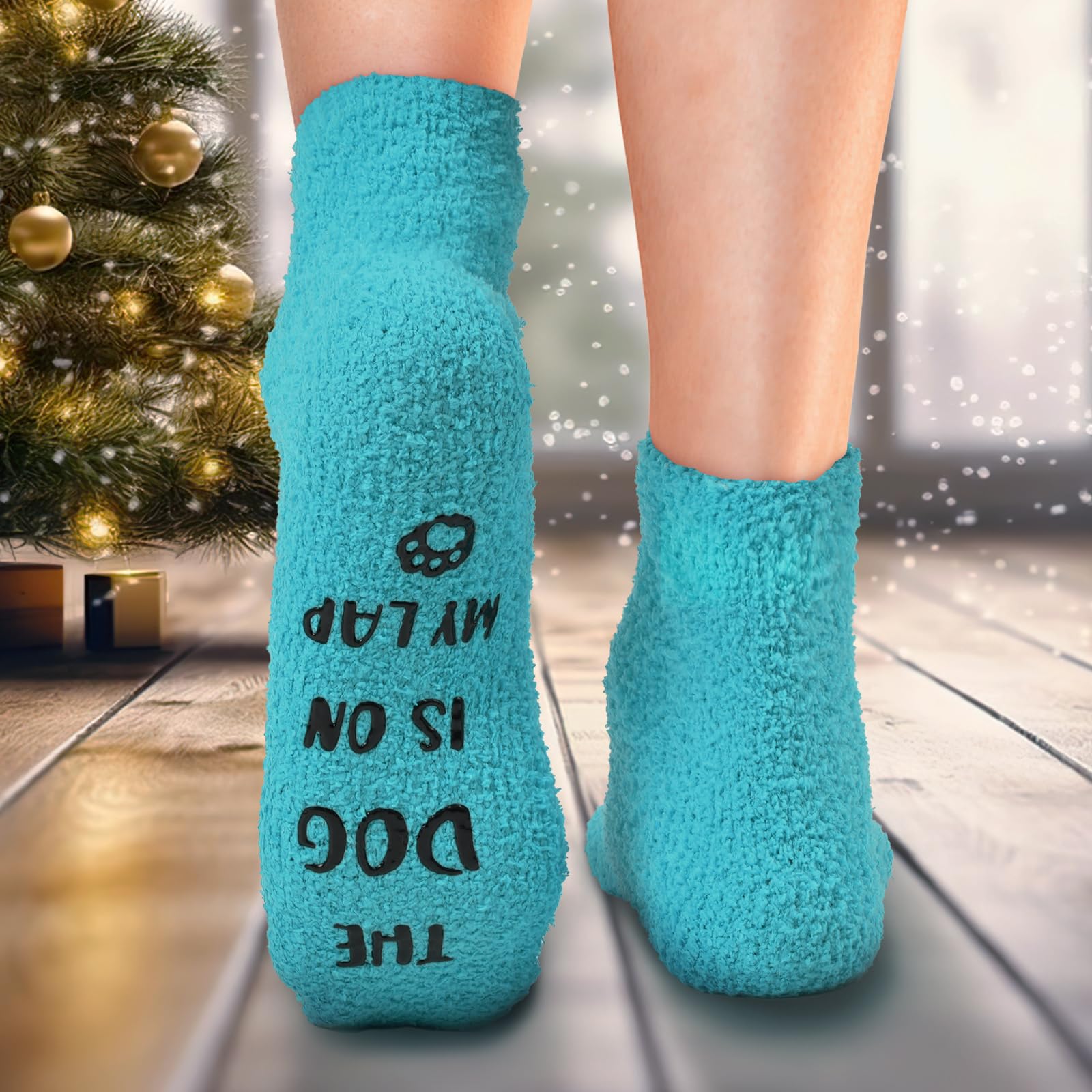 Funny Dog Mom Gifts for Women - Cozy Fuzzy Dog Socks with Cute Paw Prints - Perfect Christmas Stocking Stuffers & Birthday Presents for Dog Lovers - Great for Relaxing at Home or Dog Walking Adventures