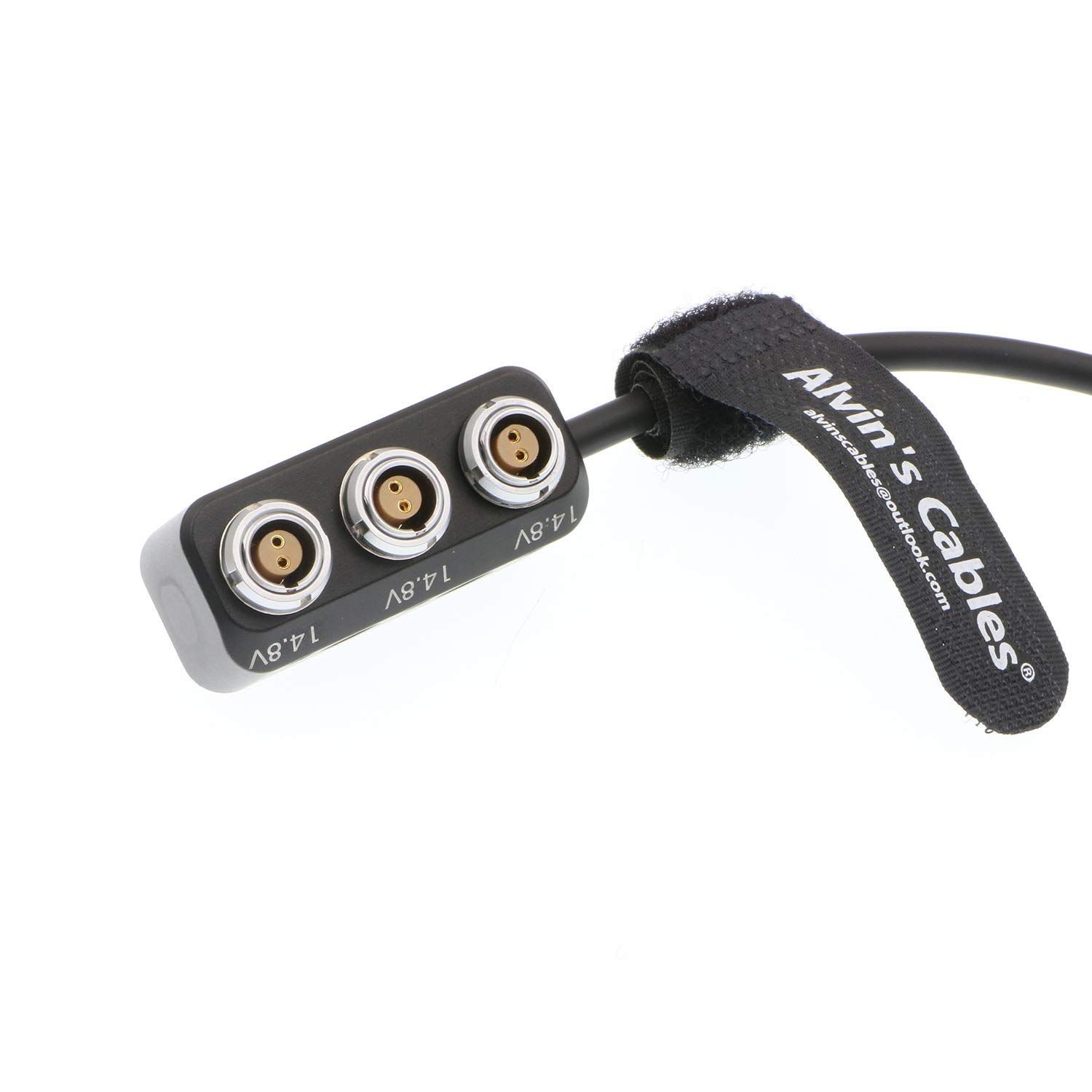 Alvin's Cables 1 to 3 Mini Power Splitter Box Cable - RS 3 Pin Male to 3x 2 Pin Female Adapter for ARRI Alexa Cameras - Perfect for Film Sets & Studio Lighting Setups