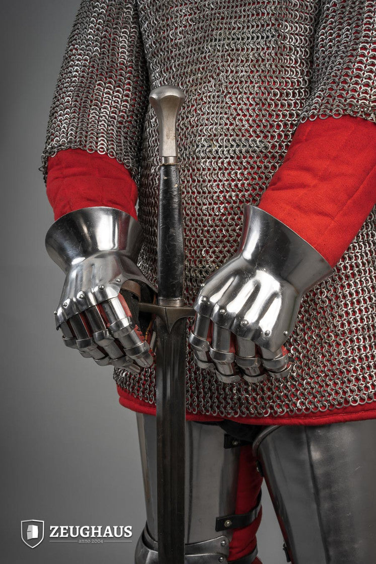 1.6mm Polished Hourglass Gauntlets - Premium Stainless Steel Armor Gloves for Cosplay, LARP & Medieval Reenactment | Perfect for Renaissance Fairs, Theater Performances & Costume Parties
