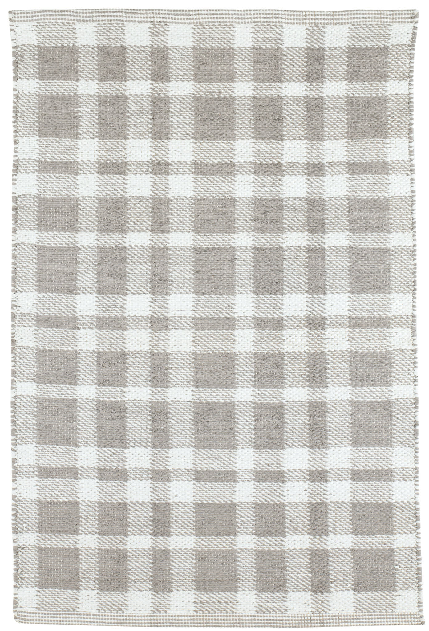 Handwoven Tattersall Indoor/Outdoor Area Rug - Soft Grey Bohemian Style for Living Room, Patio & Bedroom Decor
