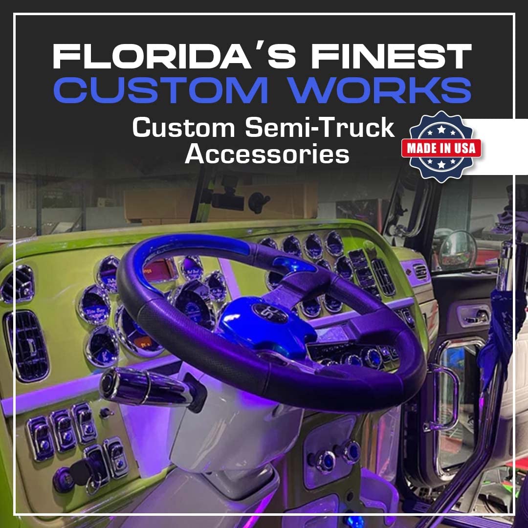 Peterbilt Dome Light Plate with Amber Lens & Lever Switches - Fits 379 & 389 Models - Custom Semi Truck Interior Lighting Upgrade for Enhanced Visibility & Style | Perfect for Night Driving & Cab Customization