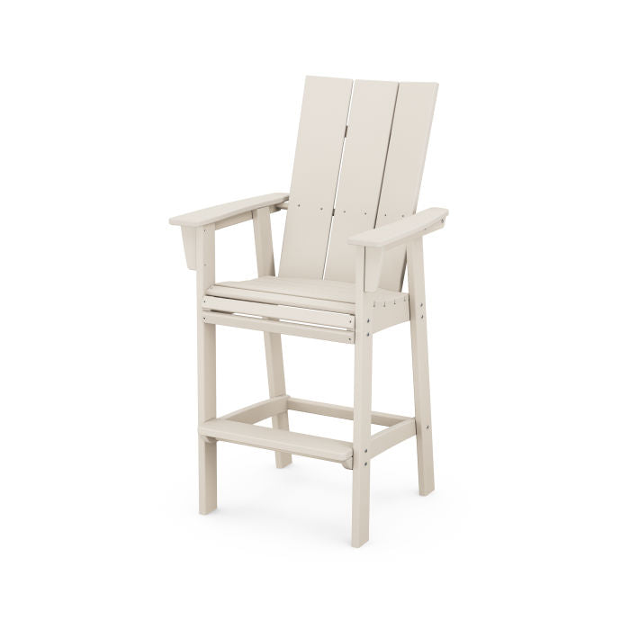 POLYWOOD Modern Curveback Adirondack Bar Chair - Outdoor Patio Furniture, Weather-Resistant Plastic Adirondack Bar Stool for Deck, Poolside & Backyard Relaxation