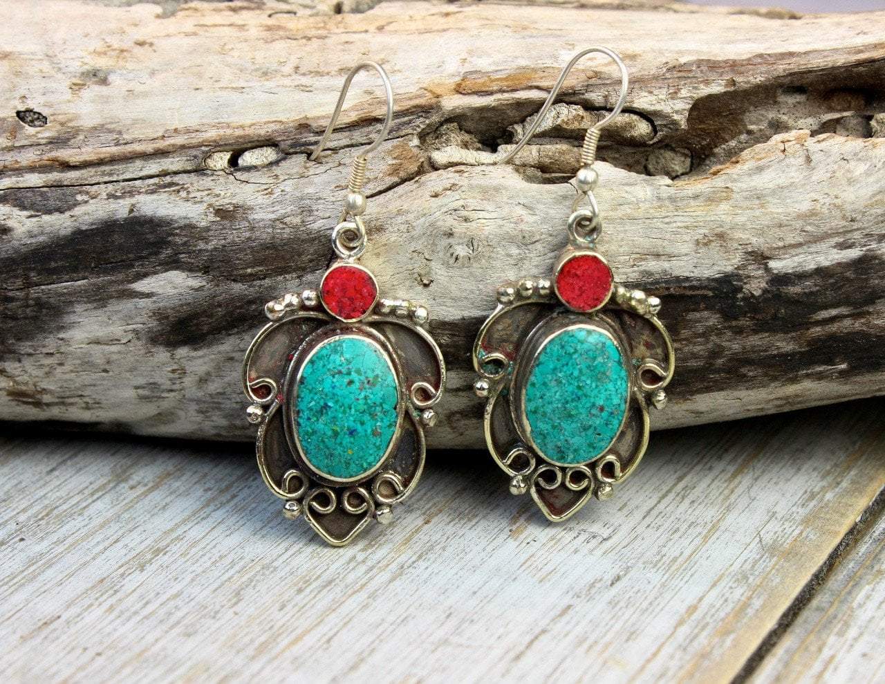 Handmade Turquoise Leaf Dangle Earrings for Women – Boho Chic Jewelry for Parties, Weddings & Everyday Wear
